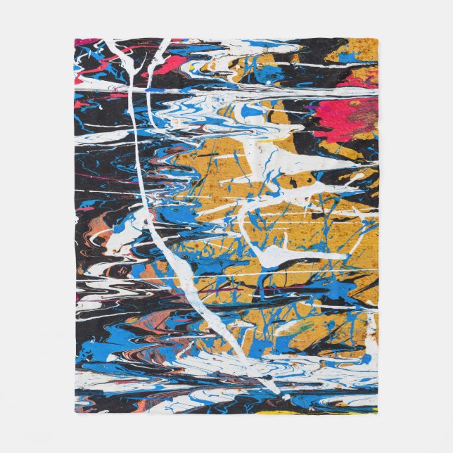 Farbenfrohe Tropffarbe: Graffiti-Wand. Fleecedecke (Vorderseite)