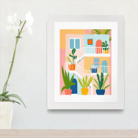 Farbenfrohe Tropical Apartment Illustration Coole
