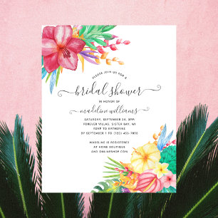 Farbenfrohe Tropical Floral Bridal Dusche Einladun Flyer