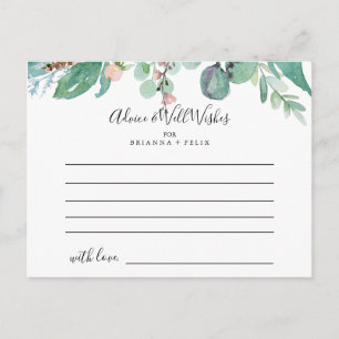 Farbenfrohe Tropical Floral Wedding Advice Card Postkarte