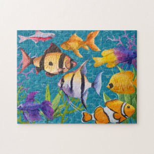 Farbenfrohe tropische Aquarienfische Puzzle