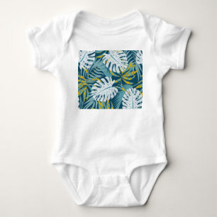 Farbenfrohe tropische Blätter, abstraktes Original Baby Strampler