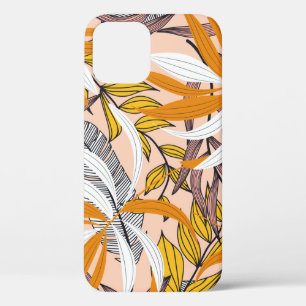 Farbenfrohe tropische Blätter, beige Hintergrundmu Case-Mate iPhone Hülle