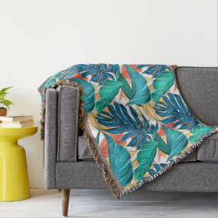 Farbenfrohe tropische Blätter, exotisches Design, Decke