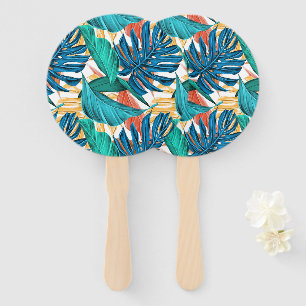 Farbenfrohe tropische Blätter, exotisches Design, Fächer