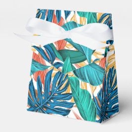 Farbenfrohe tropische Blätter, exotisches Design, Geschenkschachtel