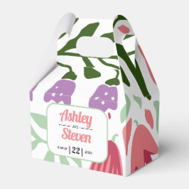 Farbenfrohe tropische Blätter, Höhepunkt der Hochz Geschenkschachtel