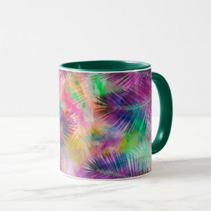 Farbenfrohe tropische Blätter in Multicolor Tasse