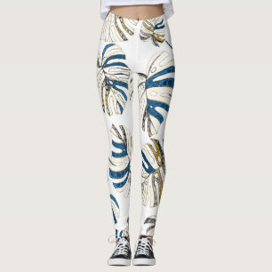 Farbenfrohe tropische Blätter, modernes Muster. Leggings