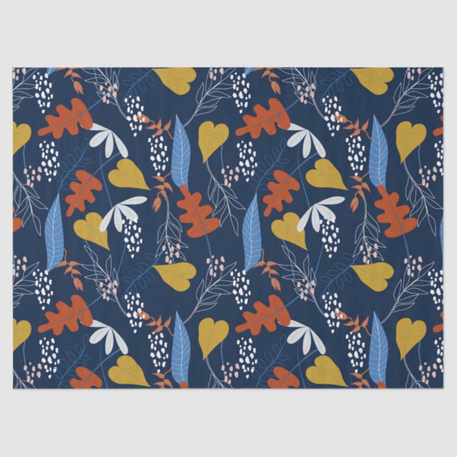 Farbenfrohe tropische Blätter Seidenpapier (Vorderseite)