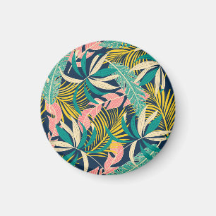 Farbenfrohe tropische Blätter: Sommermuster. Magnet