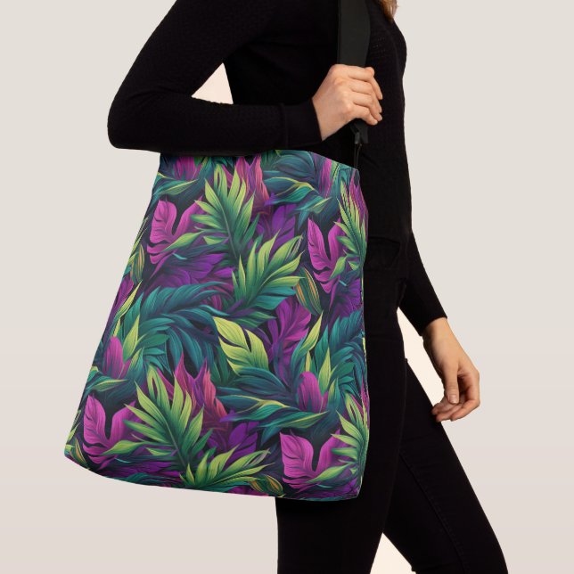 Farbenfrohe tropische Blätter Tasche (Von Nahem)