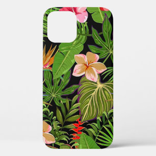 Farbenfrohe tropische Blätter und Hibiskus-Blume Case-Mate iPhone Hülle