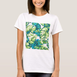 Farbenfrohe tropische Blätter von Banana und Monst T-Shirt