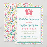 Farbenfrohe tropische Blume Bohemisch zum Geburtst