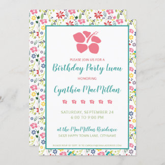 Farbenfrohe tropische Blume Bohemisch zum Geburtst Einladung