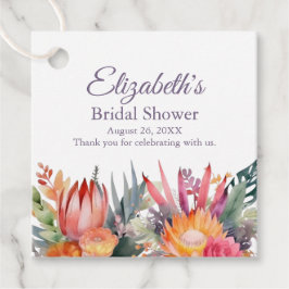 Farbenfrohe tropische Blume Brautparty Geschenkanhänger