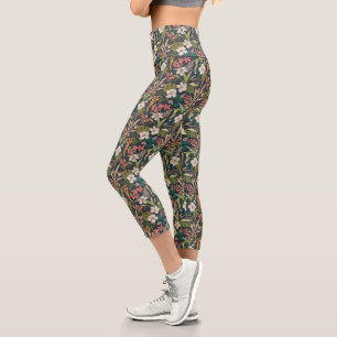 Farbenfrohe tropische Blume Capri Leggings