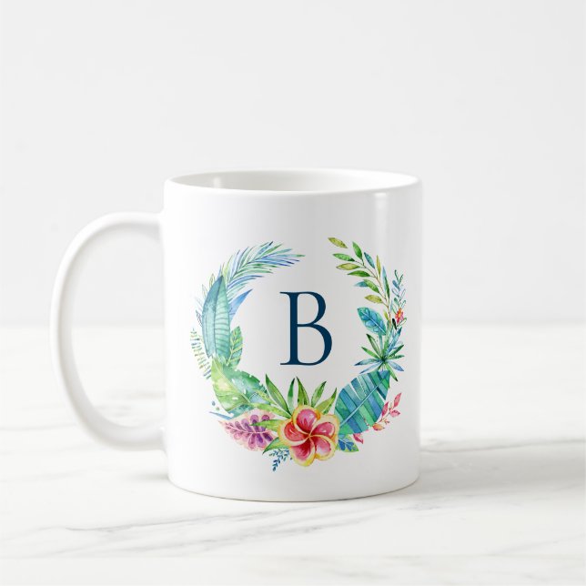 Farbenfrohe tropische Blume Kaffeetasse (Links)