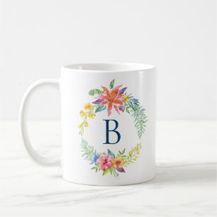 Farbenfrohe tropische Blume Kaffeetasse