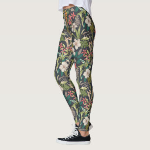 Farbenfrohe tropische Blume Leggings