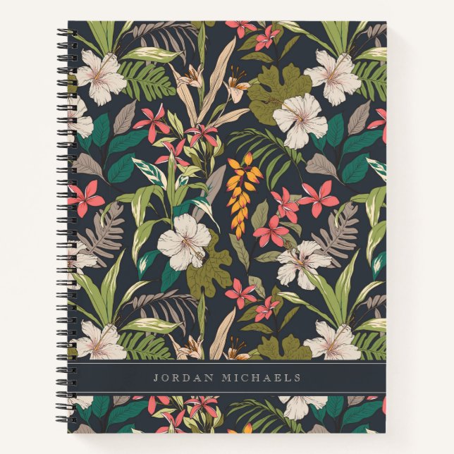 Farbenfrohe tropische Blume Notizbuch (Vorderseite)