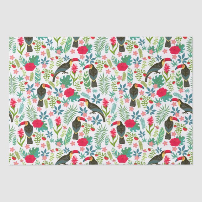 Farbenfrohe tropische Blume Seidenpapier (Vorderseite)