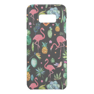 Farbenfrohe tropische Blume und Flamingos Muster Get Uncommon Samsung Galaxy S8 Plus Hülle