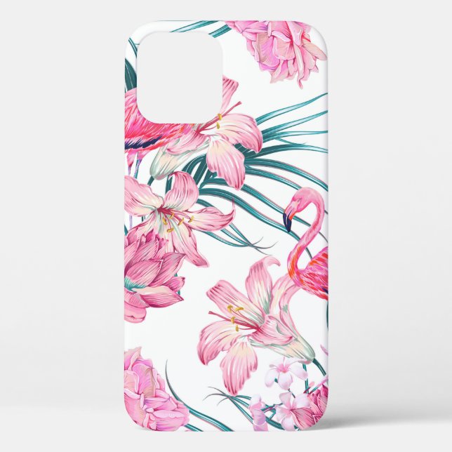 Farbenfrohe tropische Blume und Vögel nahtlos Case-Mate iPhone Hülle (Rückseite)