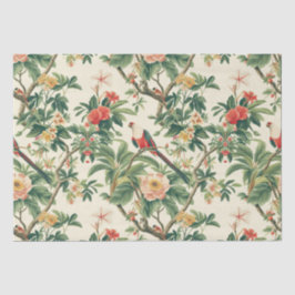 Farbenfrohe tropische Blume Vögel Seidenpapier