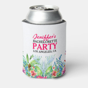 Farbenfrohe tropische Blume Wasserfarben Dosenkühler