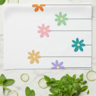 Farbenfrohe tropische Blumen Botanische Frühlings Geschirrtuch
