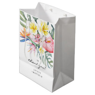 Farbenfrohe tropische Blumen Botanische Hochzeit Mittlere Geschenktüte