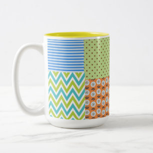 Farbenfrohe tropische Blumen-Kaffeetasse – Lebendi Zweifarbige Tasse