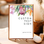 Farbenfrohe tropische Blumenkarten und Geschenke n Poster<br><div class="desc">Diese farbenfrohen tropischen Blumenkarten und Geschenke nach Maß sind perfekt für Ihr modernes boho Ziel grün, lila, pfirsichfarben Hochzeit. Das Design besticht durch ein elegantes Bouquet mit klassischen Aquarelltönen und Blume, darunter ein schlängelgrüner Eukalyptus, Lila und rote Protea, ein rot-rosa Hibiskus, ein orangefarbener und blauer Paradiesvogel und ein dunkelgrünes Palmenblatt....</div>