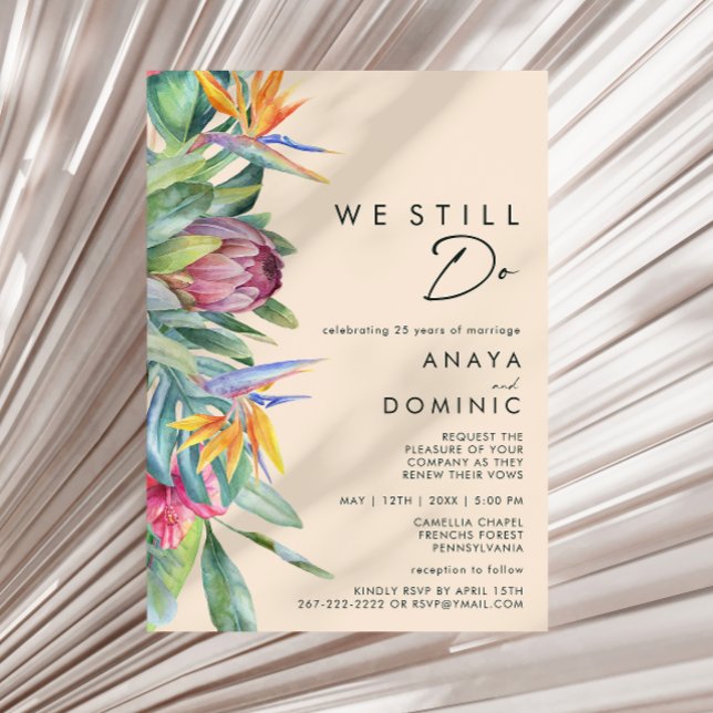 Farbenfrohe tropische Blumenpfirsiche, die wir noc Einladung (Von Creator hochgeladen)