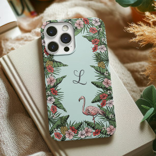 Farbenfrohe tropische Blütenpracht, rosa Flamingo iPhone 16 Pro Hülle