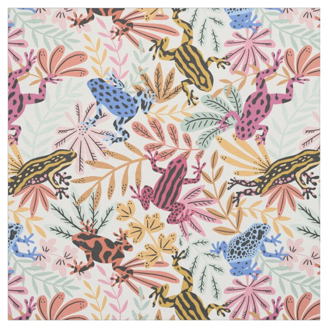 Farbenfrohe tropische Dart Frogs Stoff (Muster)