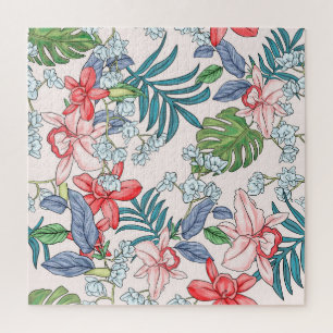 Farbenfrohe tropische Dschungel Nahtlose Printwerb Puzzle
