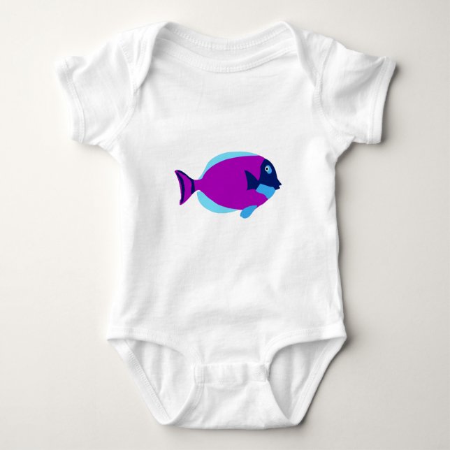 Farbenfrohe tropische Fische Baby Strampler (Vorderseite)