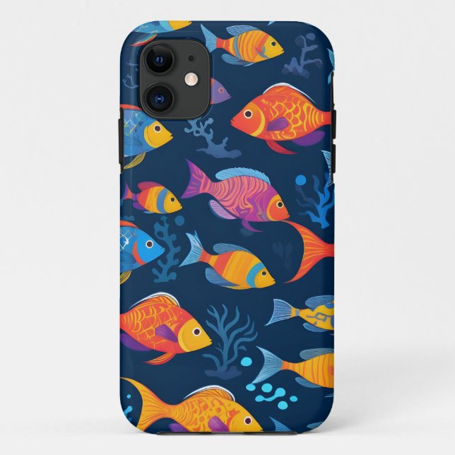 Farbenfrohe tropische Fische Case-Mate iPhone Hülle (Rückseite)