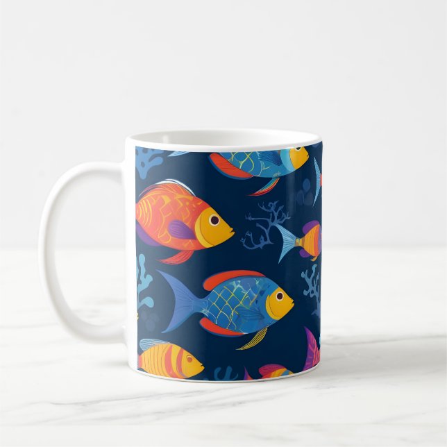 Farbenfrohe tropische Fische Kaffeetasse (Links)