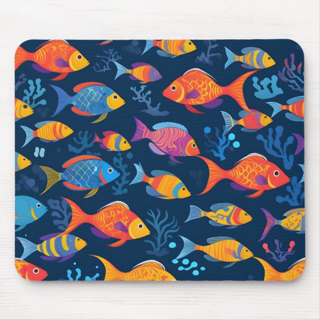 Farbenfrohe tropische Fische Mousepad (Vorne)