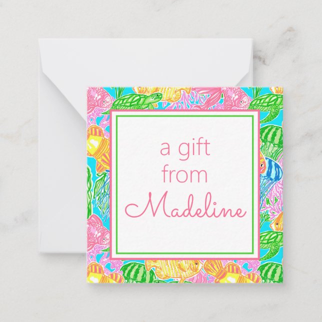 Farbenfrohe tropische Fische Muster Geschenkverpac Mitteilungskarte (Vorderseite)