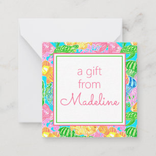 Farbenfrohe tropische Fische Muster Geschenkverpac Mitteilungskarte