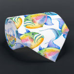 Farbenfrohe tropische Fische Neck Tie Krawatte<br><div class="desc">Eine bunte Krawatte,  die mit meiner original Aquarellkönigin entworfen wurde,  triggerfish in bunten Regenbogenfarben. Weitere tropische Fischgeschenke für ihn erhalten Sie unter www.zazzle.com/dotellabelle</div>
