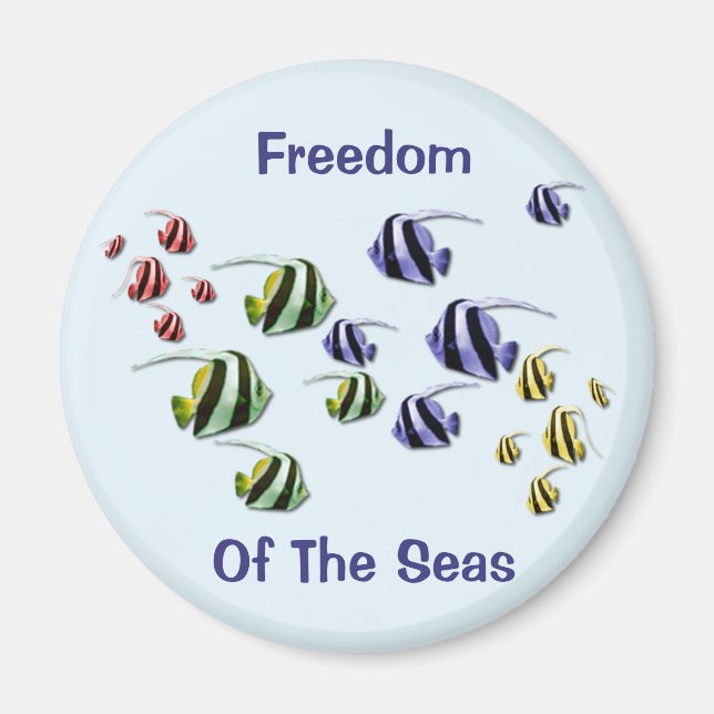 Farbenfrohe tropische Fische Schwimmen Free Magnet (Vorne)