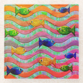 Farbenfrohe tropische Fische Schwimmen Untersetzer