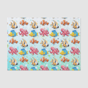 Farbenfrohe tropische Fische Seidenpapier