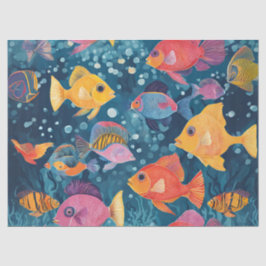 Farbenfrohe tropische Fische Seidenpapier